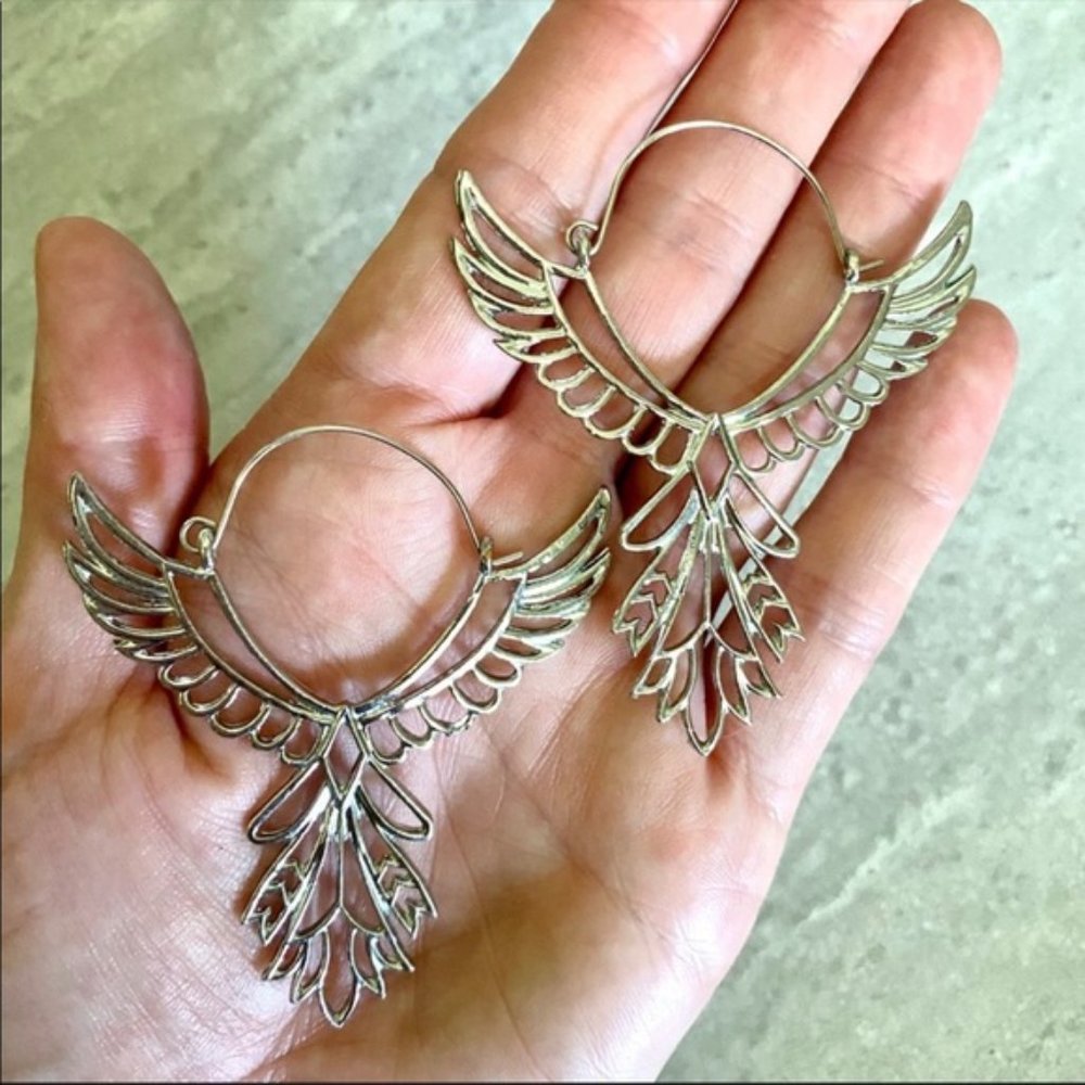 Bird Thunderbird SILVER Earrings - Picture 4 of 4